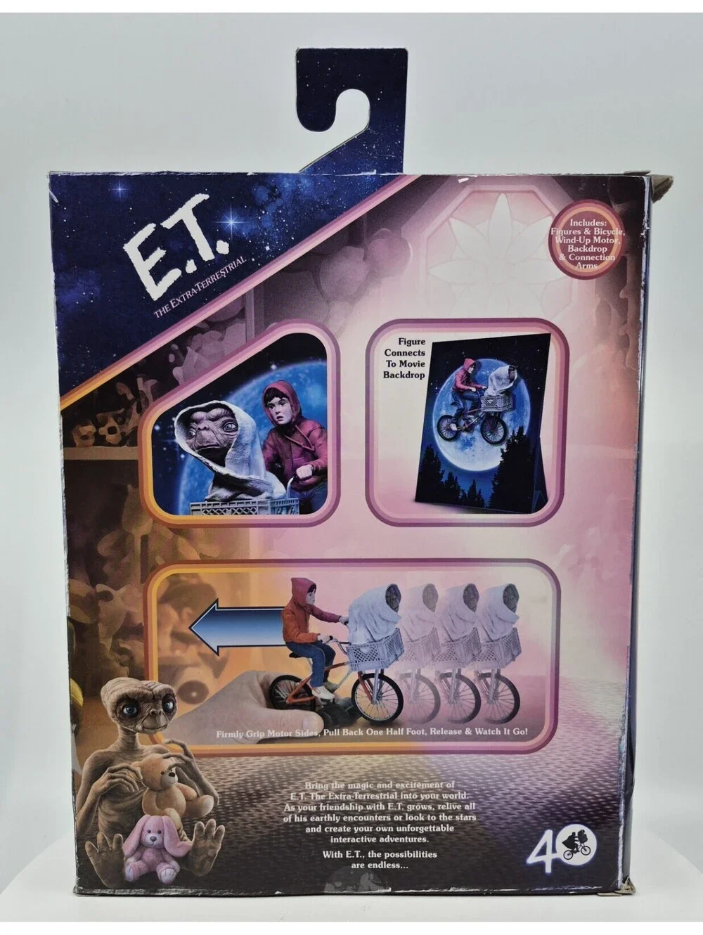 NECA E.T The Extra-Terrestrial 40th Anniversary Elliott and E.T. On Bicycle NEW